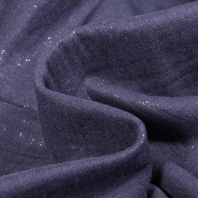 Tissu Double gaze Pailleté uni Bleu marine - Par 10 cm