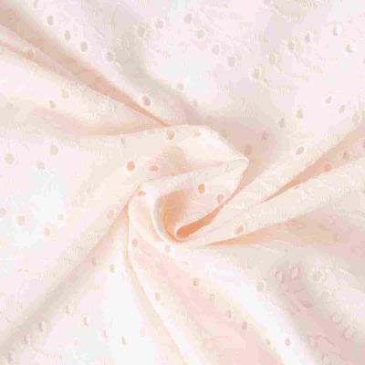 Tissu Coton ajouré brodé Batista Batista sur fond Blanc - Par 10 cm
