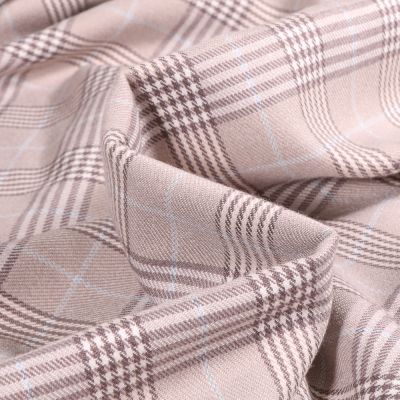 Tissu Tartan Ecossais  British sur fond Beige - Par 10 cm