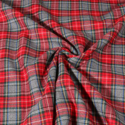 Tissu Tartan Ecossais Mattia sur fond Rouge - Par 10 cm