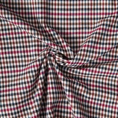 Tissu Tartan Ecossais Steve British sur fond Bordeaux - Par 10 cm