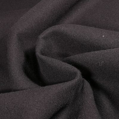 Tissu Drap de manteau uni Noir - Par 10 cm