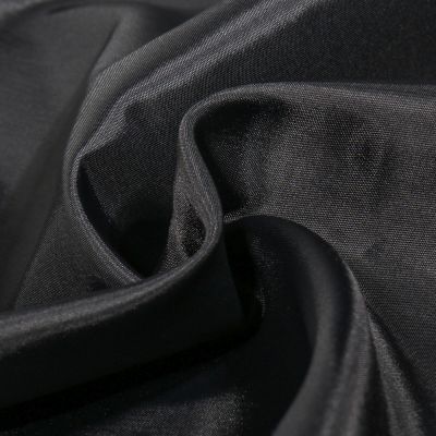 Tissu Doublure Pongé uni Noir - Par 10 cm