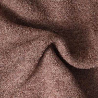 Coupon Tissu Laine Bouillie  uni Hanna sur fond Marron clair - Coupon de 100 cm