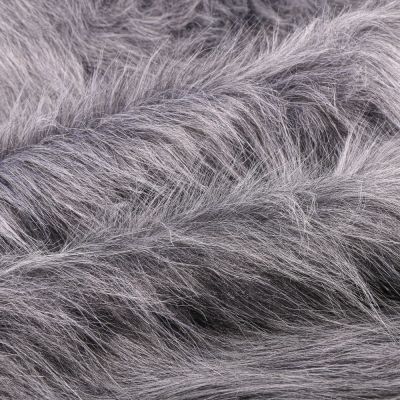 Tissu Fausse fourrure Fantasia sur fond Gris - Par 10 cm