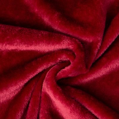 Tissu Doudou uni Bordeaux - Par 10 cm