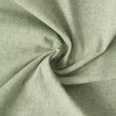 Tissu Toile de Coton aspect Lin Aubiane uni Vert - Par 10 cm