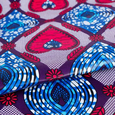 Tissu Wax africain n° 464 Violet - Par 10 cm