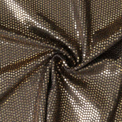 Tissu Polyester Stretch  Noir - Par 10 cm
