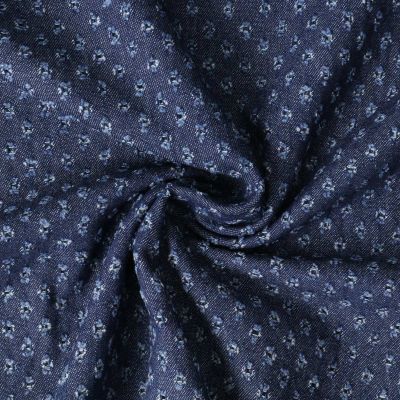 Tissu Jean Denim plumetis ajouré Bleu foncé - Par 10 cm
