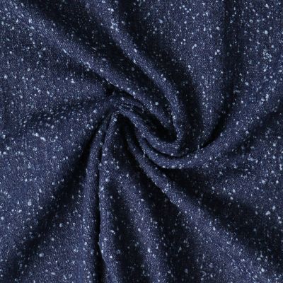Tissu Jean Denim griffé Bleu foncé - Par 10 cm