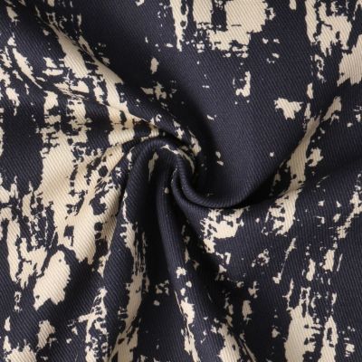 Tissu Toile Canvas Eclat Nocturne Noir bleuté sur fond Beige - Par 10 cm
