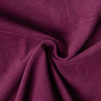 Tissu Velours milleraies Lilou uni  Lie de vin - Par 10 cm