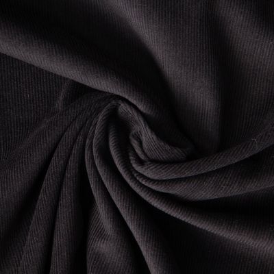Tissu Velours milleraies Lilou uni  Noir - Par 10 cm