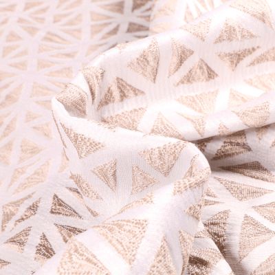 Tissu Jacquard texturé Aura sur fond Beige - Par 10 cm
