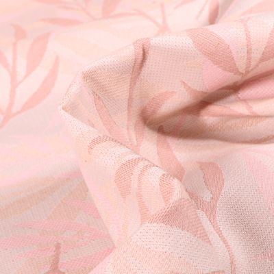 Tissu Jacquard Bamboo sur fond Rose nude - Par 10 cm