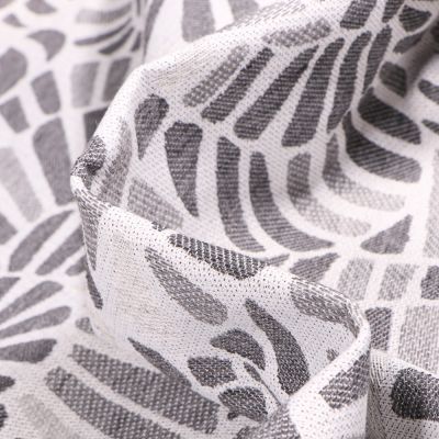 Tissu Toile jacquard Caramel sur fond Gris - Par 10 cm