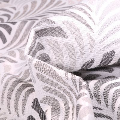 Tissu Toile jacquard Janis gris grande largeur sur fond Blanc - Par 10 cm