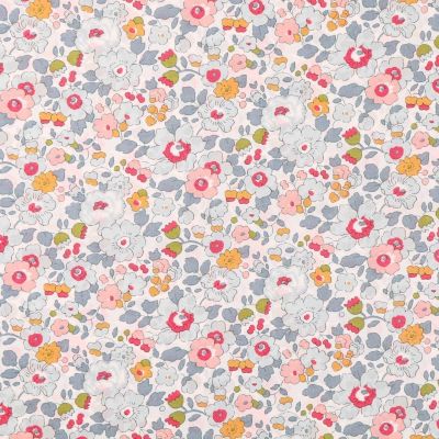 Tissu Liberty of London Betsy Gris et rose - Par 10 cm