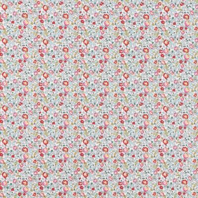 Tissu Liberty of London Eloise New Vert et rouge - Par 10 cm