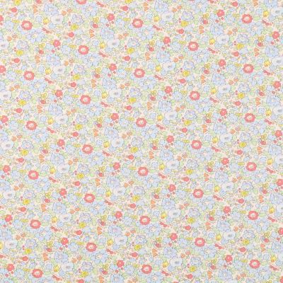 Tissu Liberty of London New Betsy Ann Pastel corail, vert et bleu - Par 10 cm