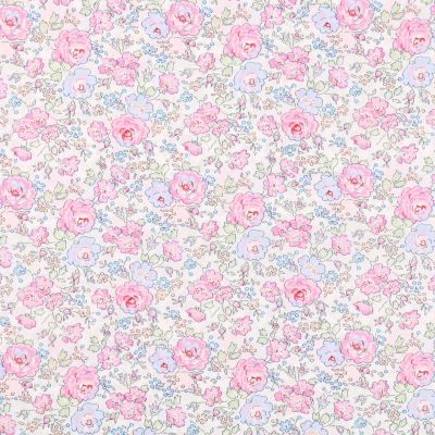 Tissu Liberty of London New Felicite Pastel bleu, vert et rose - Par 10 cm