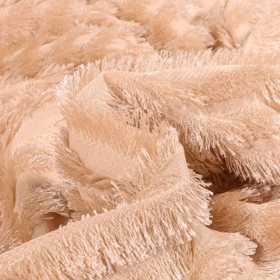 Tissu  Fausse fourrure Ivanna sur fond Beige - Par 10 cm