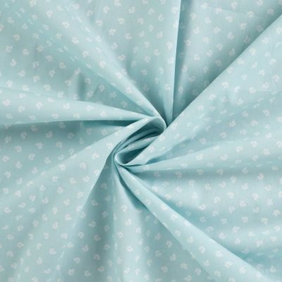 Tissu Coton imprimé Fleuris Vivi sur fond Bleu ciel - Par 10 cm