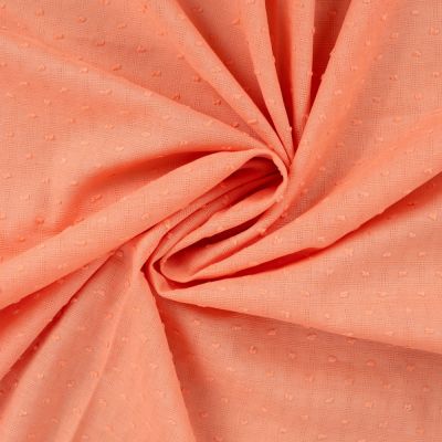 Tissu Voile de Coton Plumetis uni Pêche - Par 10 cm