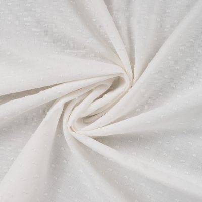 Tissu Voile de Coton Plumetis uni Ecru - Par 10 cm