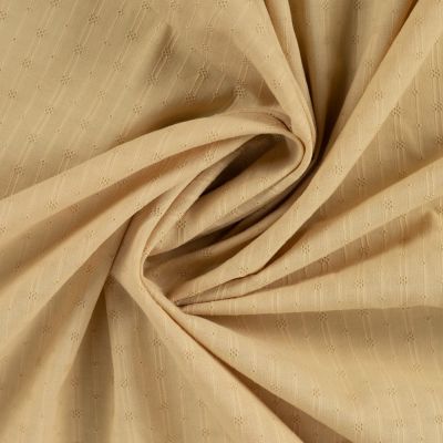 Tissu Voile de Coton brodé uni Violette broderie fine sur fond Naturel - Par 10 cm