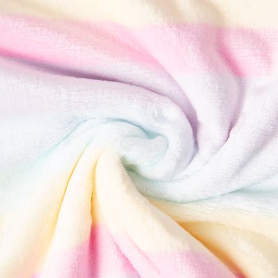 Tissu Doudou imprimé Arc en ciel Cute Blanc - Par 10 cm