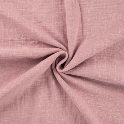 Tissu Double gaze aspect lin uni Vieux rose - Par 10 cm