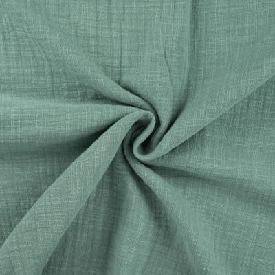 Tissu Double gaze aspect lin uni Vert amande - Par 10 cm