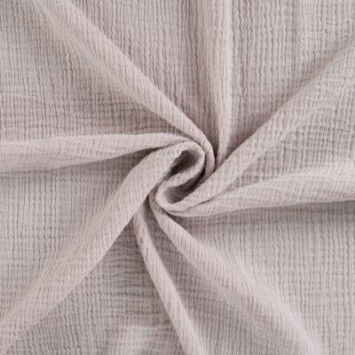 Tissu Double gaze de Coton Réversible uni Ecru - Par 10 cm