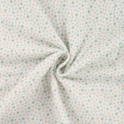 Tissu Double gaze Digital Pois sur fond Ecru - Par 10 cm