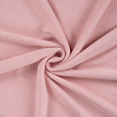 Tissu Jersey Velours Eponge uni Rose pâle - Par 10 cm