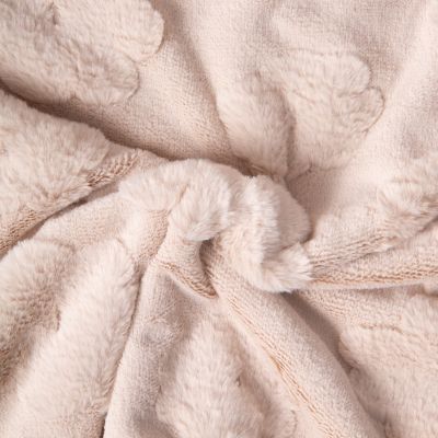 Tissu Fausse fourrure Liora nuage en relief sur fond Beige sable - Par 10 cm