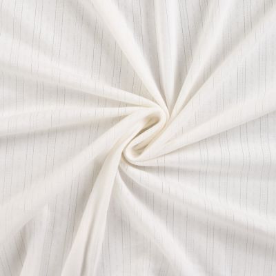 Tissu Jersey Coton ajouré uni Lio Blanc cassé - Par 10 cm