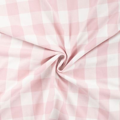 Tissu Flanelle de Coton Chemise à carreaux Rose - Par 10 cm