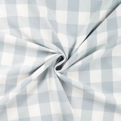 Tissu Flanelle de Coton Chemise à carreaux Bleu Gris - Par 10 cm