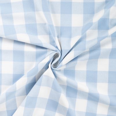 Tissu Flanelle de Coton Chemise à carreaux Bleu ciel - Par 10 cm