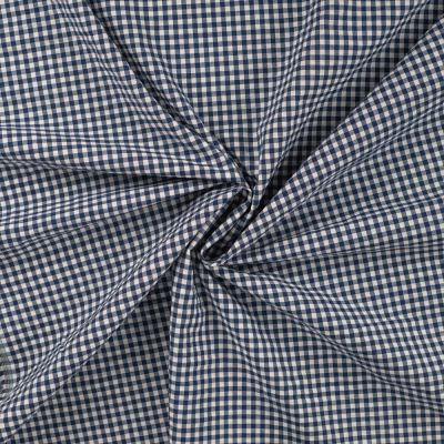 Tissu Seersucker Carreaux Vichy Bleu marine - Par 10 cm