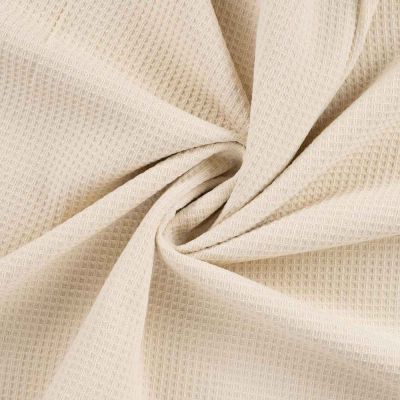 Tissu Nid d&#039;abeille envers éponge uni Bambelux Beige - Par 10 cm