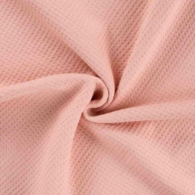 Tissu Nid d&#039;abeille envers éponge uni Bambelux Rose poudré - Par 10 cm