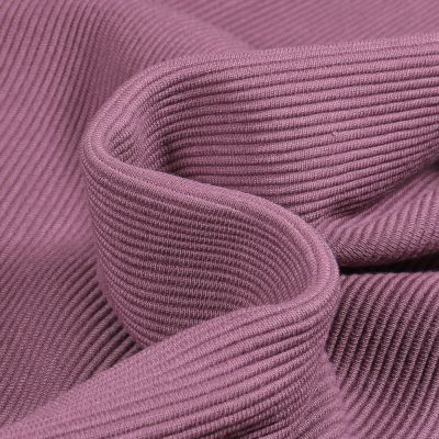 Tissu Jersey côtelé Ottoman uni  Mauve - Par 10 cm