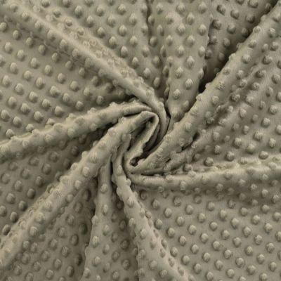 Tissu Minky Ultra doux Pois uni Vert kaki clair - Par 10 cm