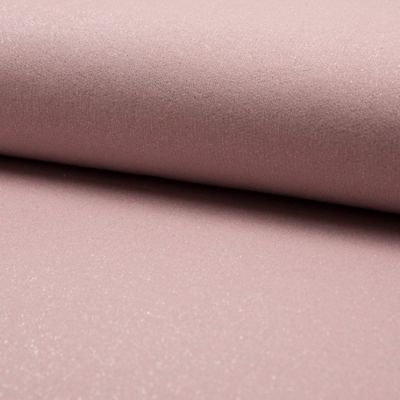Tissu Sweat pailleté lurex envers tout doux Rose poudrée - Par 10 cm