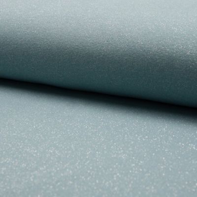 Tissu Sweat pailleté lurex envers tout doux Menthe - Par 10 cm
