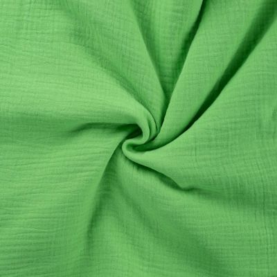 Tissu Double gaze de coton uni Vert fluo - Par 10 cm